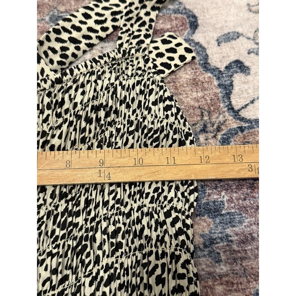 J. Crew Smocked Midi Dress Spot Print Size Small Animal Print Modern Neutral - Picture 6 of 7